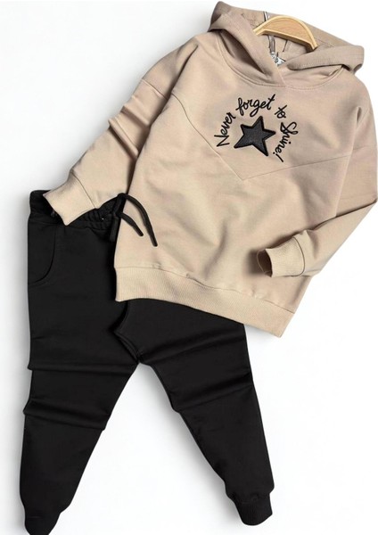 Nakışlı Yıldız Kız Çocuk Takım Krem fiyatları