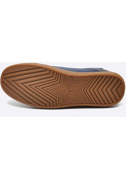 Hakiki Deri Sneakers Erkek Ayakkabı Mavi 9867