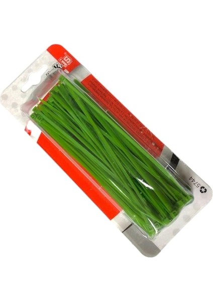 Yeşil Plastik Kablo Bağı | 140MM x 2.5mm | 100 Adet | Cırt Kelepçe Seti | Tel Bağlama ve Kablo Düzenleyici