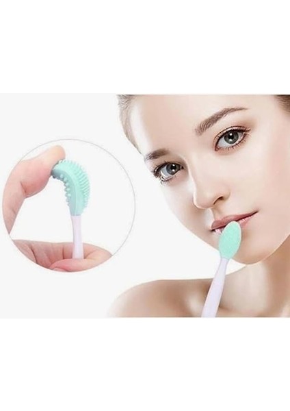 2 Adet Dudak Burun Fırçası Peeling Etkili Gözenek Siyah Nokta Temizleyici Akne Giderici Çift Fırça fırsatları