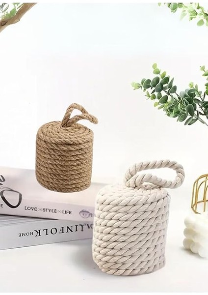 Kapı Stoperi, Vintage Jüt Örgülü, Ağırlıklı Zemin Takozu, 1 Adet, Dekoratif, Ev ve Ofis Kullanımı Için fiyatları