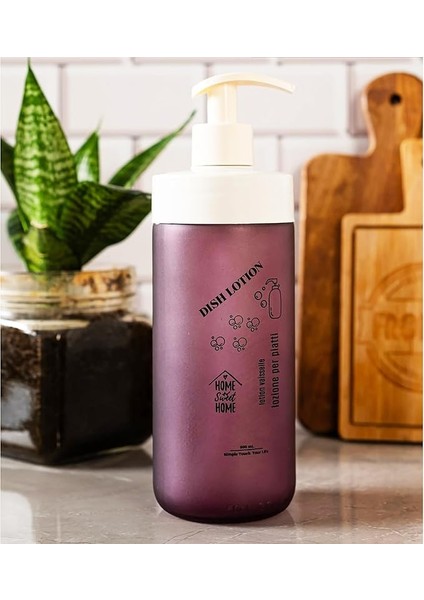 Kaliteli Pompalı Cam Sabunluk (Mor)