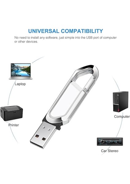 USB Flash Sürücü Taşınabilir Metal Başparmak Sürücü Anahtarlık USB 2.0 Bellek Çubuğu Kalem Sürücü Harici Veri Depolama Için, Beyaz fiyatları