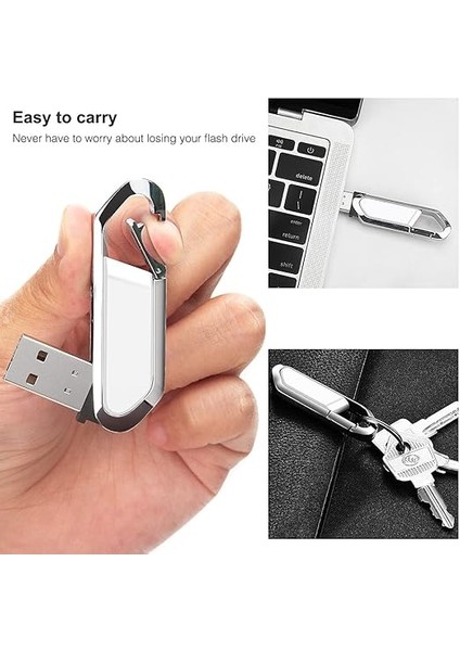 USB Flash Sürücü Taşınabilir Metal Başparmak Sürücü Anahtarlık USB 2.0 Bellek Çubuğu Kalem Sürücü Harici Veri Depolama Için, Beyaz modelleri