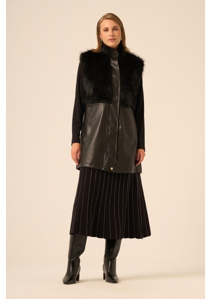 Bayan Pelüs Detay Deri Yelek Siyah 31243 fiyatları