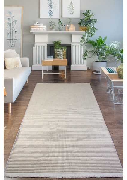 Beyaz Krem Şönil Kilim Salon Oturma Çocuk Odası Hasır Yıkanabilir Yolluk Kaymaz Taban Halı modelleri