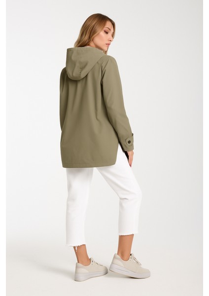 Kadın Rahat Kesim Kapüşonlu Trençkot fırsatları