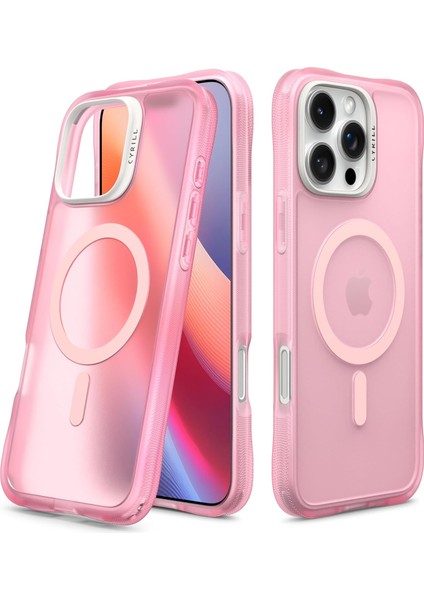 Ciel By 16 Pro ile Uyumlu Magsafe Kılıf Ultrasheer Mag Sararma Karşıtı Hava Kanalı Teknolojisi Askeri Sınıf Koruma Baby Pink Mat Kapak - ACS08255