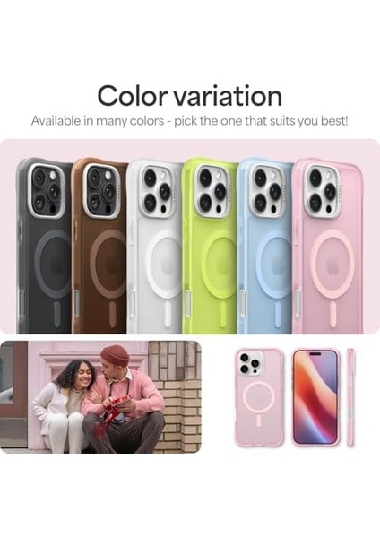 Ciel By 16 Pro ile Uyumlu Magsafe Kılıf Ultrasheer Mag Sararma Karşıtı Hava Kanalı Teknolojisi Askeri Sınıf Koruma Baby Pink Mat Kapak - ACS08255 modelleri