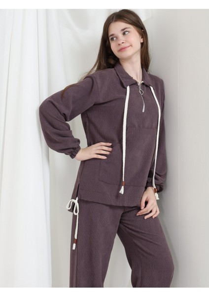 Aria Kız Çocuk Kadife Takım Mürdüm fırsatları