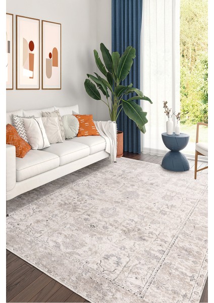 Yeni Desen Yıkanabilir Kaymaz Tabanlı Bohem Tarz Dijital Baskı Salon Halısı, Yumuşak Dokulu Lüks Halı Modeli ve 40 x 60 Bej Renk Dikdörtgen Halı