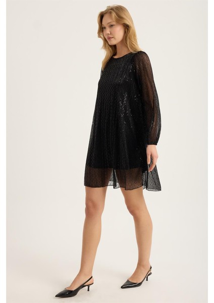 Pul Payetli Sim Şeritli Elbise fiyatları