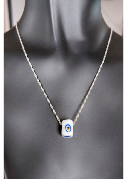 925 Ayar Gümüş Nazar Boncuklu Singapur Zincir