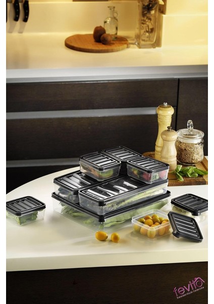 Mikrodalga ve Difrizde Kullanılabilen Saklama Kabı Seti 9'lu S-400