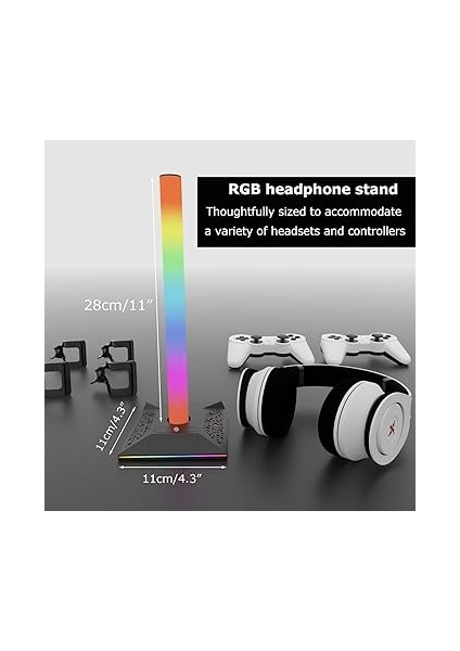 Oyun Kulaklığı Standı Rgb, Kulaklık Tutucu, 2 USB Bağlantı Noktası ve Tip C, Kulaklık ve Xbox Ps5 Switch Controller Için Evrensel Kulaklık Tutucu fiyatları