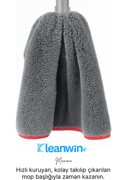 Maxima Gri Mega Boy Mikrofiber Havlu Mop Ucu – Yer Silme Mopu, Iz Bırakmayan Temizlik Mopu
