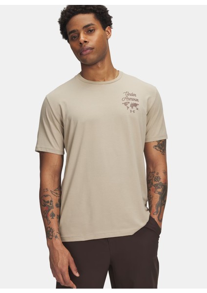 6004143-299-UA 60/40S Sports Wm Ss Kahve Bisiklet Yaka Normal Düz Erkek T-Shirt