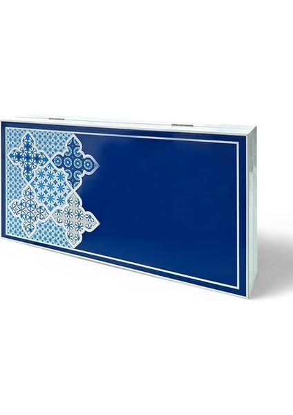 Blue Tile Tavla, Çizilmez Zeminli, Mıknatıslı Mdf Kasa, 2 Kat Vernik Cilalı
