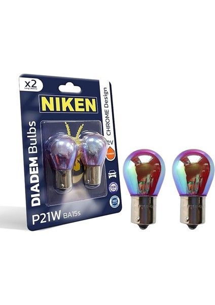 P21W 93 Turuncu Amber Chrome Diadem BA15S (2 Adet) 12V