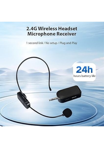 2.4g Kablosuz Mikrofonlu Kulaklık, 98FT Menzilli Alıcı Kulaklık Mikrofonu, El Mikrofonu ve Yaka Klipsli 3'ü 1 Arada Profesyonel Ses Amplifikatörü Kulaklık Mikrofonları Karaoke Hoparlör Pa Sist indirimleri