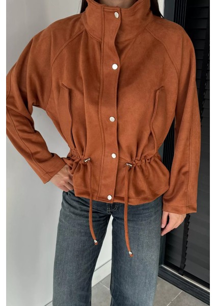 Kadın Bel Lastikli Süet Ceket P-00018946 modelleri