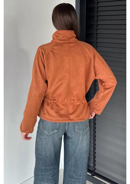 Kadın Bel Lastikli Süet Ceket P-00018946 fırsatları