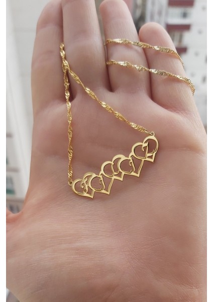 925 Ayar Gümüş 24 Ayar Altın Kaplama Kalpli Harf Kolye