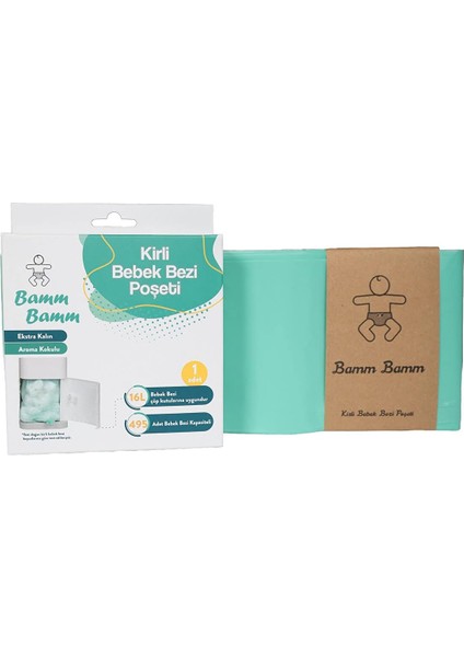Bamm Bamm Kokulu Bebek Bezi Atık Poşeti 495 Bez Kapasiteli