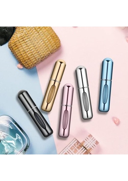 Doldurulabilir Parfüm Şişesi, Parfüm Şişesinden Doldurulabilir Mini Seyahat Boy Sprey Şişe, Cep Boy Taşınabilir Parfüm Şişesi 2 Adet (Asorti)