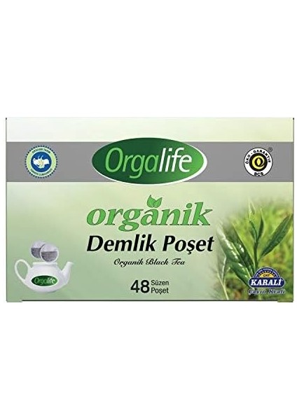 Karali Orgalife Organik Demlik Poşet Siyah Çay, 48'li (48 x 3 Gr) modelleri
