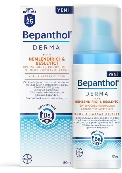 Derma Neml& Besl. SPF25 Günlük Yüz Bakim Kremi̇ 50 ml