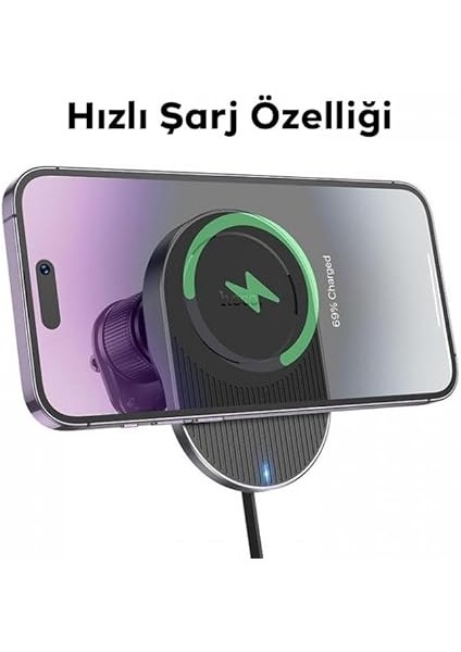 Hoco HW12 Kablosuz Şarjlı Araç Içi Havalandırma Manyetik Telefon Tutucu, Sıyah fırsatları