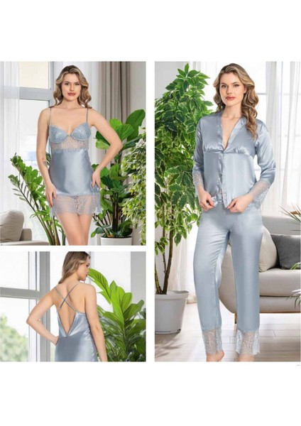 Kadın Saten 6'lı Dantelli Gelin Çeyiz Seti Jw.4r.8k1.mk