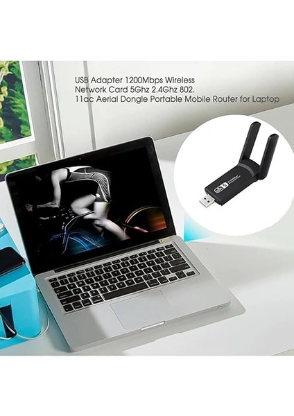Al-Wf5 USB 3.0 Dual Band 1300MHZ Çift Anten Kablosuz Adaptör fırsatları