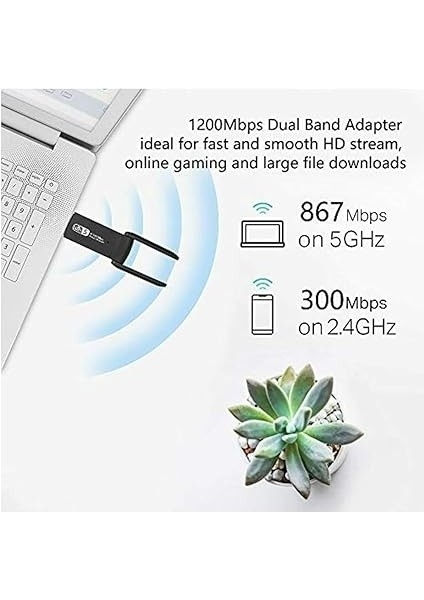 Al-Wf5 USB 3.0 Dual Band 1300MHZ Çift Anten Kablosuz Adaptör indirimleri
