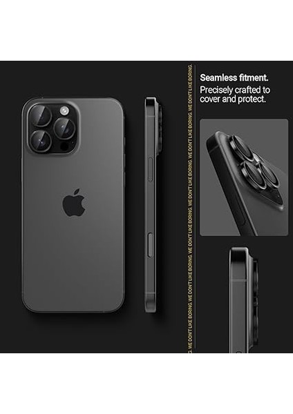 Caseology iPhone 16 Pro Max / 16 Pro / 15 Pro Max / 15 Pro / 14 Pro Max / 14 Pro Kamera Lens Camı Koruyucu Black (2 Adet) - AGL07918 modelleri