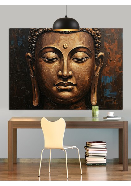 Huzurlu Budha Heykeli Detay Portresi Dekoratif Kanvas - Mdf Ahşap Tablo modelleri