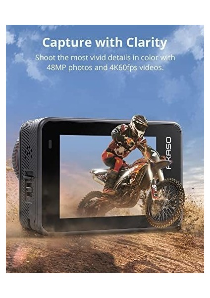 Brave 8 Aksiyon Kamerası, 4K60 Fps 48 Mp Wifi Su Altı Kamerası, Supersmooth Sabitleme, Dokunmatik Ekran, 150° Geniş Açı, 60 M Su Geçirmez Kamera, 8 x Zoom, 16 x Slo-Mo, 2 x 1550 Mah Pil modelleri