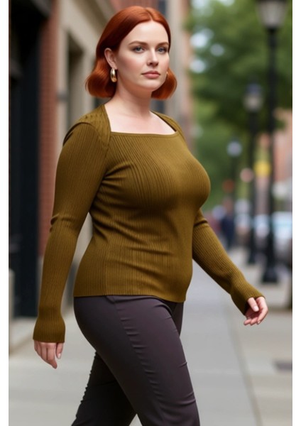 Stil Kadın I Örgü Detaylı Yumuşak Kumaş Bluz Regular Triko Fitted Kalıp Büyük Beden modelleri