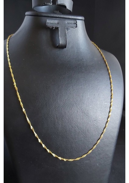 925 Ayar Gümüş 24 Ayar Altın Kaplama Singapur Zincir