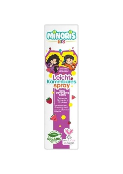 Minoris Kids Kolay Tarama Saç Spreyi – Organik, Vegan, Durulanmayan Saç Spreyi – Çocuklar Için Hassas Saç Açıcı, Dermatolojik Olarak Test Edilmiştir, 200ML modelleri