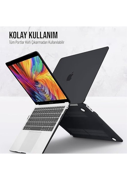 MacBook Ince Sararmayan Şeffaf MacBook Crystal Ishield Kapak Sert Kabuk Koruma Kılıfı (Pro 13 (2016-2022) M1 M2 A2338 Siyah) indirimleri