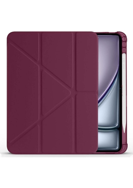 Apple iPad Air 11'' M3 2025/M2 2024 Uyumlu Üçgen Katlanabilir Kalem Şarj Bölmeli Standlı Kılıf modelleri