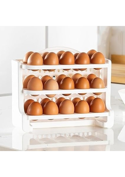 30 Bölmeli Yumurtalık, Buzdolabı Için Yumurtalık, 3 Katlı Yumurta Kutusu Sepeti fırsatları