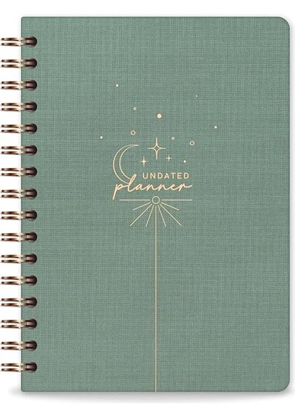 A5 Spiralli Keten Süresiz Planlayıcı Ajanda Yeşil indirimleri
