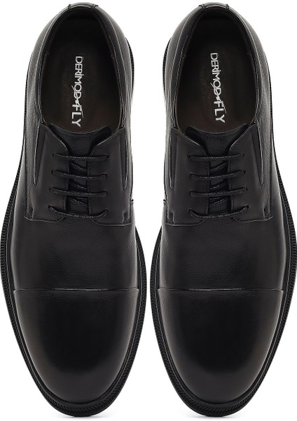 Erkek Siyah Bağcıklı Deri Klasik Ayakkabı 25WFD695018