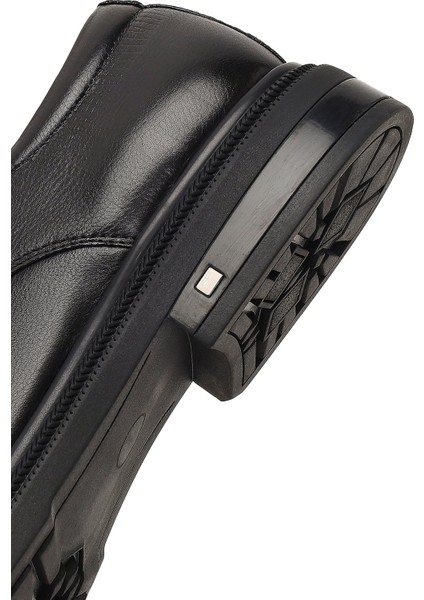 Erkek Siyah Bağcıklı Deri Klasik Ayakkabı 25WFD695018