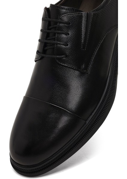 Erkek Siyah Bağcıklı Deri Klasik Ayakkabı 25WFD695018