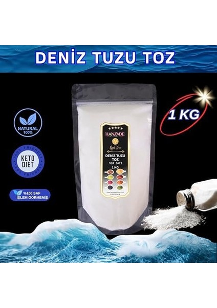 Hanzade Bitkisel Saf Deniz Tuzu Toz Öğütülmüş Iyot Ilavesiz 1 kg modelleri