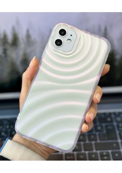 Aksesuar 11 ile Uyumlu 3D Kabartma Mor Yansımalı Mat Silikon Kılıf